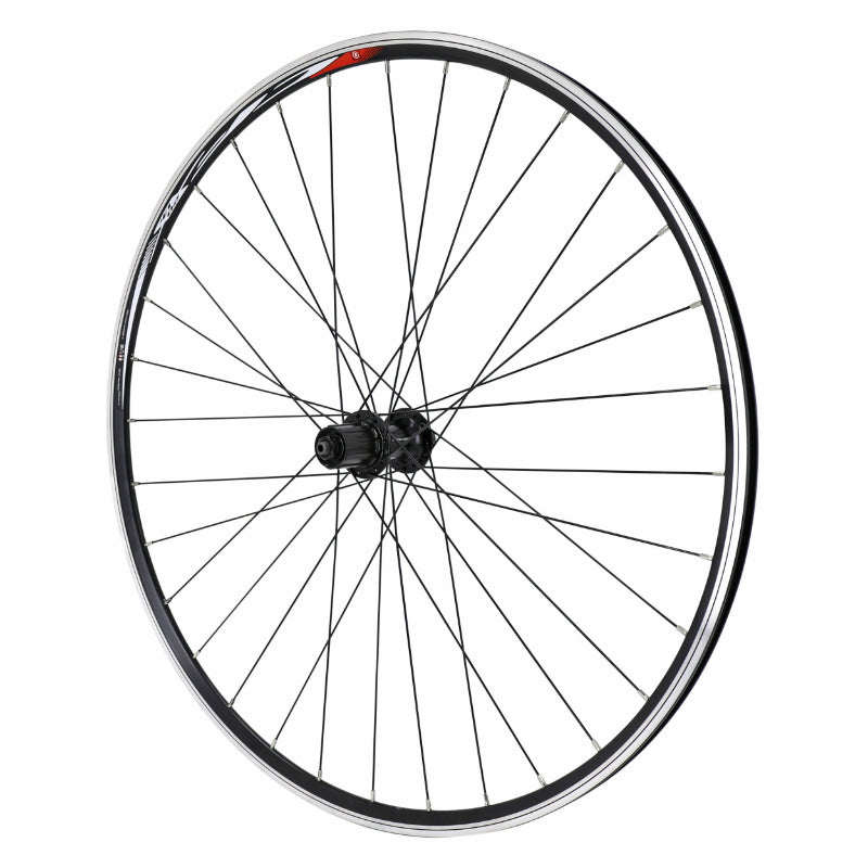 ROUE ROUTE PATIN BLOCAGE 700 ELAN CFX NOIR ARRIERE MOYEU SHIMANO 2400 CASSETTE 10-9-8V 32 RAYONS GALVA NOIRS JANTE 13C