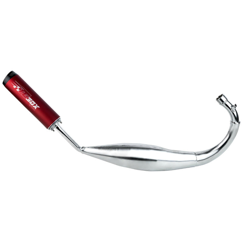 TECNIGAS XS 2 CHROME 50 BOX EXHAUST FOR DERBI 50 SENDA 2000+ (LOW PASSAGE) (RED SILENCER)