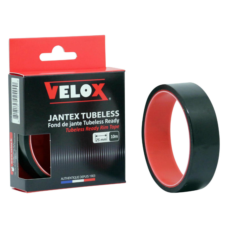 VELVELBAND WERKPLAATS LIJM CONVERSIE WEG-MTB BUISTYPE IN TUBELESS VELOX DIAM 25mm WIELBREEDTE 23 - 25C (ROL 10m)