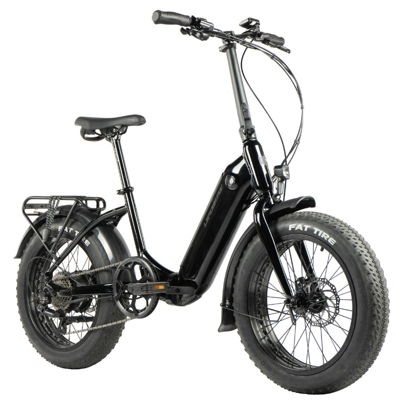 VELO ELECTRIQUE-VAE PLIANT FAT BIKE 20 LEADER FOX CODY 2024 MIXTE NOIR 7V MOTEUR ROUE AR BAFANG 36V 80Nm BATTERIE 16Ah