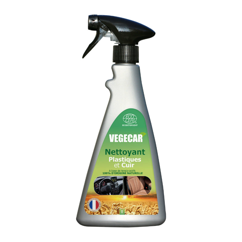 NETTOYANT PLASTIQUE ET CUIR MECACYL VEGECAR 100% D'ORIGINE NATURELLE SPRAY 500 ml (VENDU A L'UNITE)