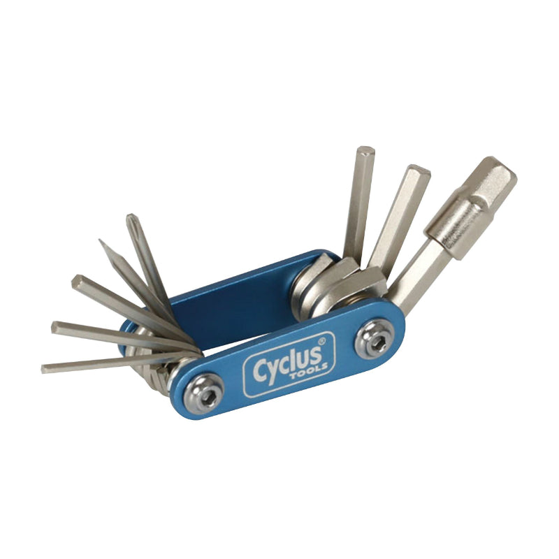 OUTIL MULTIFONCTION CYCLUS 9 FONCTIONS CLE ALLEN 2-2.5-3-4-5-6-8 + TOURNEVIS PLAT ET CRUCIFORME + torx T25 (5,4 x 3,0 x 1,9 cm)