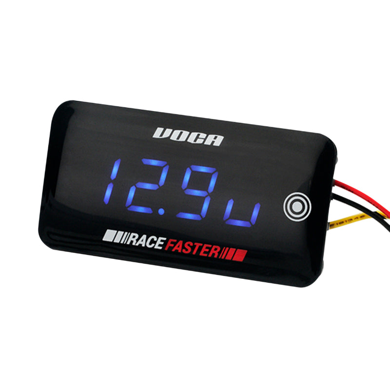 THERMOMETRE DIGITAL ET VOLTMETRE VOCA RACE FASTER SLIM TOUCH POUR LE CIRCUIT DE REFROIDISSEMENT LIQUIDE 0-120°C ECLAIRAGE LED BLEU