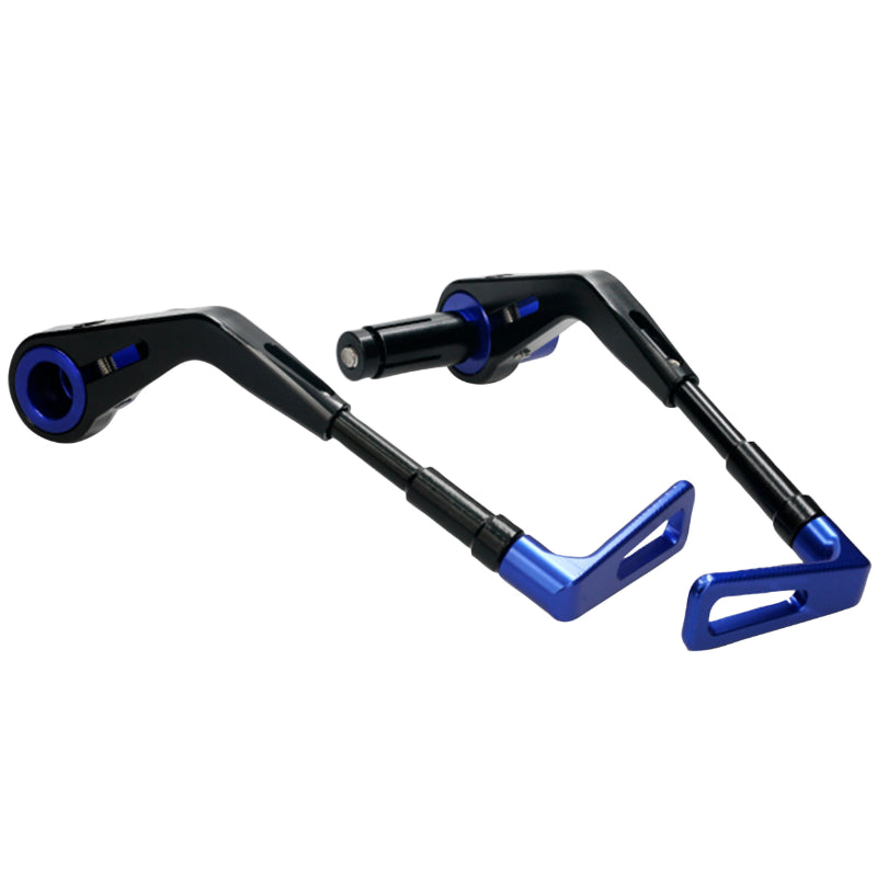 VOCA RACING CNC ALU BLACK-BLUE BRAKE LEVER PROTECTION HANDLEBAR INTERNAL DIAM 14 mm ADJUSTABLE LENGTH 130-148 mm (PAIR)