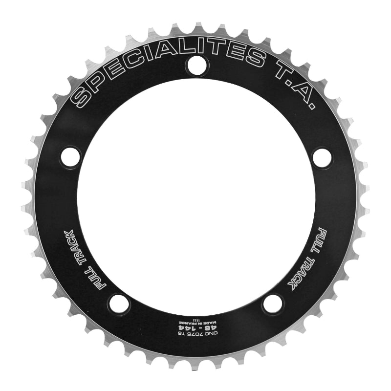 CHAINRING TRACK 5BRA D.144 TA FULL TRACK 46TTS BLACK ALU 7075 FOR 3.17mm CHAIN ​​(1"1-8)