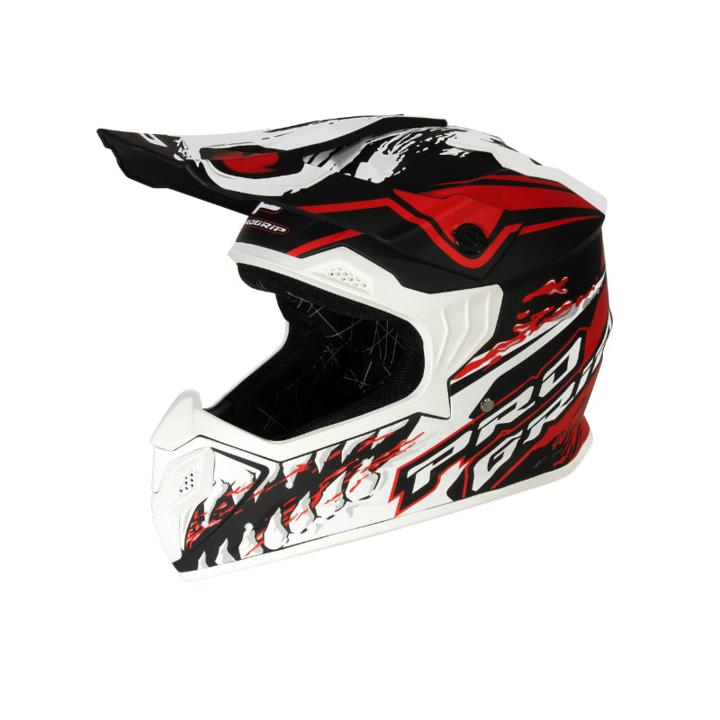 CASQUE ENFANT CROSS PROGRIP 3009 ROUGE-NOIR    YS (ECE 22.06)