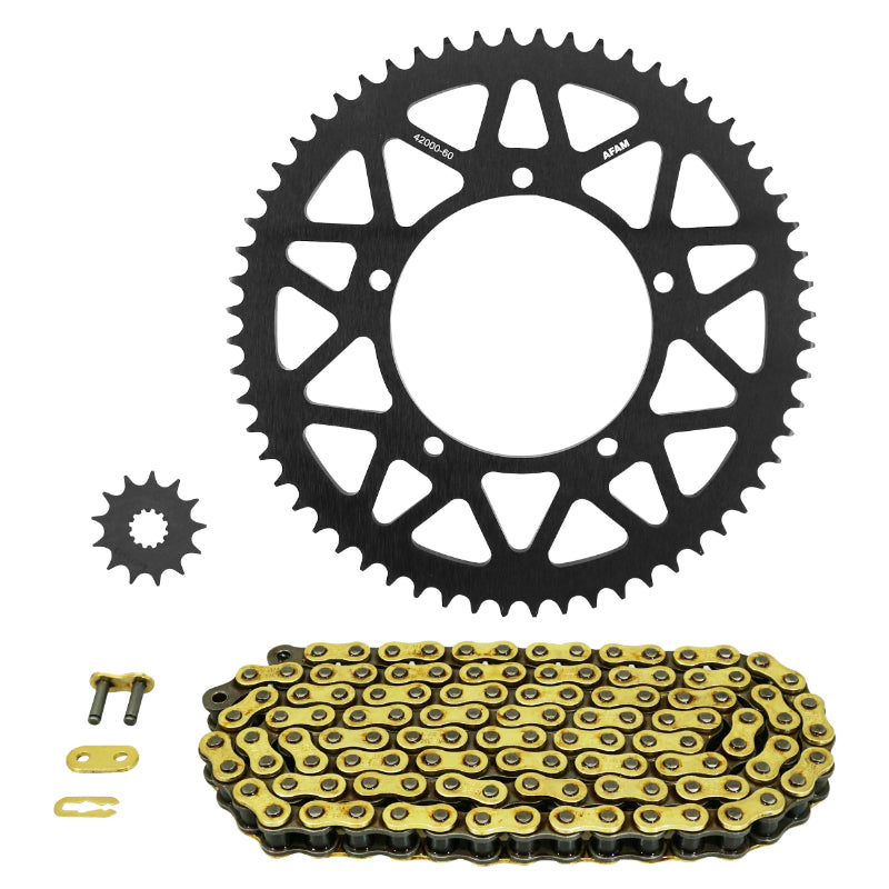 KIT CHAINE ADAPTABLE SHERCO 50 SM R 2021+  428  11x60  (DIAM COURONNE 110-125-8.5)  (DEMULTIPLICATION ORIGINE)  -AFAM-