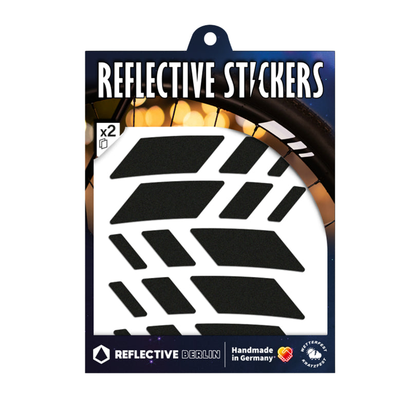 REFLECTERENDE STICKER-STICKER VOOR FIETSWIELHOOGTE 20mm ZWART RACER MODEL (BOARD) -REFLECTERENDE BERLIN-