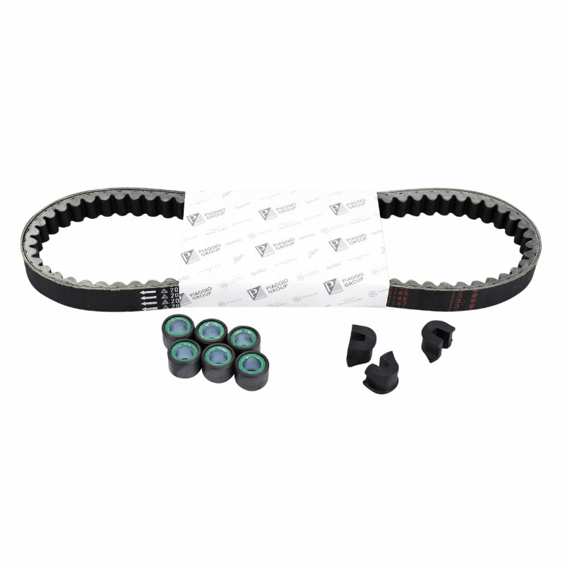 KIT TRANSMISSION (COURROIE, GALETS, GUIDES) ORIGINE PIAGGIO 125 LIBERTY 4T 3V E3 2013+2014 -1R000568-