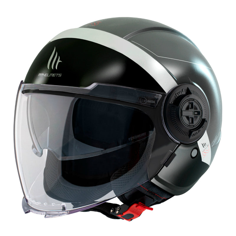 CASQUE JET MT VIALE SV S 68 UNIT D2 DOUBLE ECRANS GRIS MAT    XS (ECE 22.06)