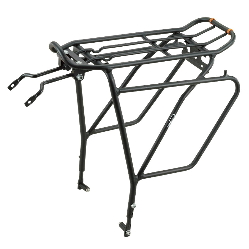 FIETSENBAGAGEREK ACHTER MET IBERA TOURING PLUS ZWART ALUMINIUM VERSTELBAAR 26" tot 29" VOOR SCHIJFREM PAKRAK EN SIDEPAK SYSTEEM COMPATIBEL - MAX. GEWICHT 25 kg -