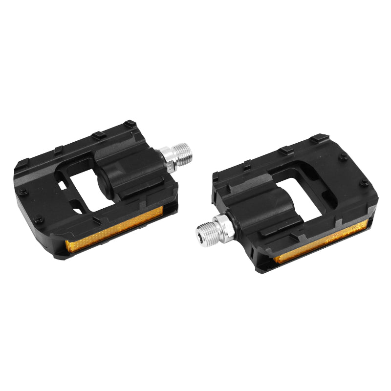 CITY NEWTON FOLDING PEDAL FULL ALU BLACK-BLACK 9-16 BEARING (PAIR ON CARD)