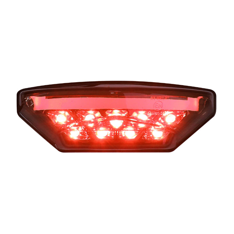 AVOC STAR UNIVERSEEL MOTORACHTERLICHT MET ZWARTE LEDS ROOKKAP (9 LEDS, 3 DRADEN) -CE GOEDGEKEURD-