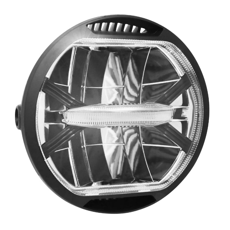 PHARE-OPTIQUE MOTO KOSO THUNDERBOLT II DIAM 170 mm PROFONDEUR 86 mm A LED NOIR  (HOMOLOGUE CE)