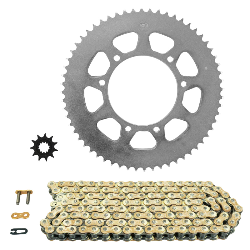 ADAPTABLE CHAIN ​​KIT HM 50 CRM DERAPAGE RR 2003+2017 - VENT 50 DERAPAGE 2018+ 428 11x60 (CROWN DIAM 105-125-8.5) (ORIGINAL GEARBOX) -AFAM-