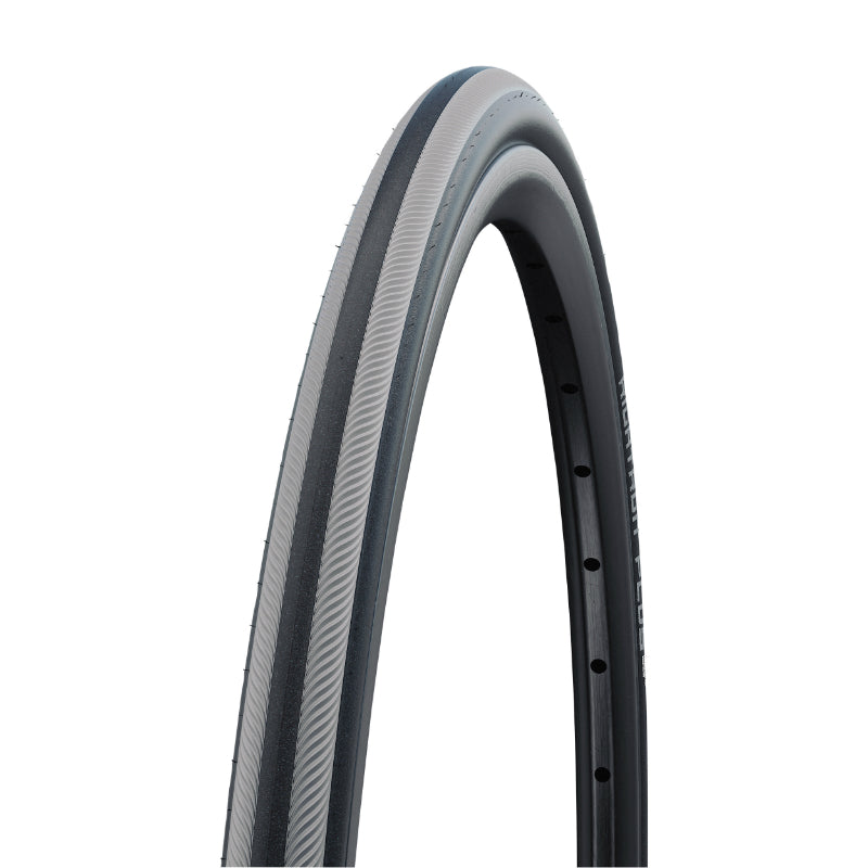 GEHANDICAPTE BAND 22 X 1.00 SCHWALBE RIGHTRUN ZWART GRIJS STRIP (25-489) K-GUARD VERSTERKING