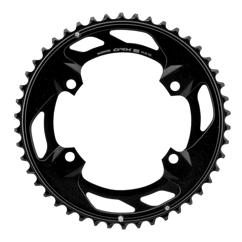 GRAVEL CHAINRING 4BRA D.110 FOR SHIMANO GRX DOUBLE RX610 ORIGINAL 46TTS 12V. BLACK