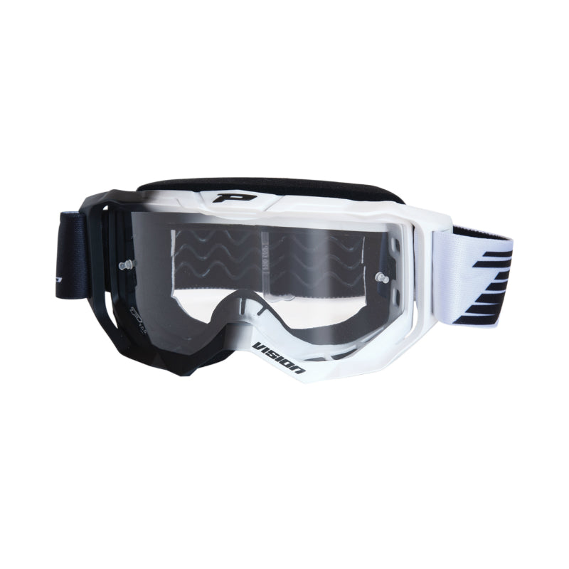 CROSS PROGRIP 3300 TR VISION BLACK-WHITE GOGGLES-MASK WITH TRANSPARENT ANTI-SCRATCH-ANTI-UV-ANTI-FOG SCREEN (CE-EN-NO. AC-96025 REV.2 APPROVED)