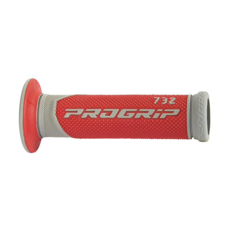 REVETEMENT POIGNEE PROGRIP SCOOTER ON ROAD 732 DOUBLE DENSITE GRIS-ROUGE CLOSED END 125mm (PAIRE)