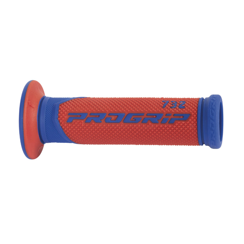 REVETEMENT POIGNEE PROGRIP SCOOTER ON ROAD 732 DOUBLE DENSITE BLEU-ROUGE CLOSED END 125mm (PAIRE)