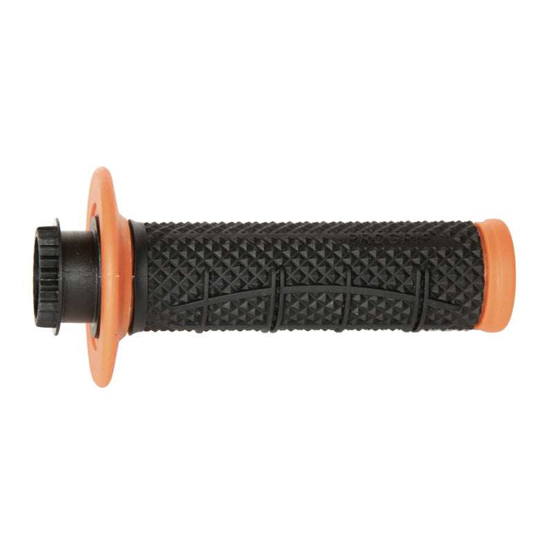 REVETEMENT POIGNEE PROGRIP MOTO OFF ROAD 809 SIMPLE DENSITE ORANGE-NOIR CLOSED END 115mm (AVEC LOCK ON - LIVRER AVEC 7 EMBOUTS 2T ou 4T) (CROSS-MX) (PAIRE)