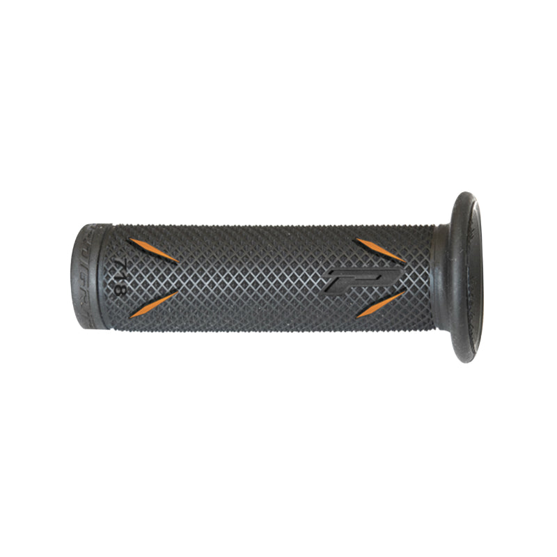 REVETEMENT POIGNEE PROGRIP MOTO ON ROAD 718 DOUBLE DENSITE NOIR-ORANGE CLOSED END 122mm (PAIRE)