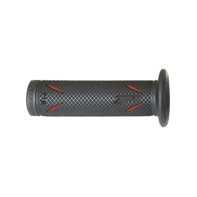 REVETEMENT POIGNEE PROGRIP MOTO ON ROAD 718 DOUBLE DENSITE NOIR-ROUGE CLOSED END 122mm (PAIRE)