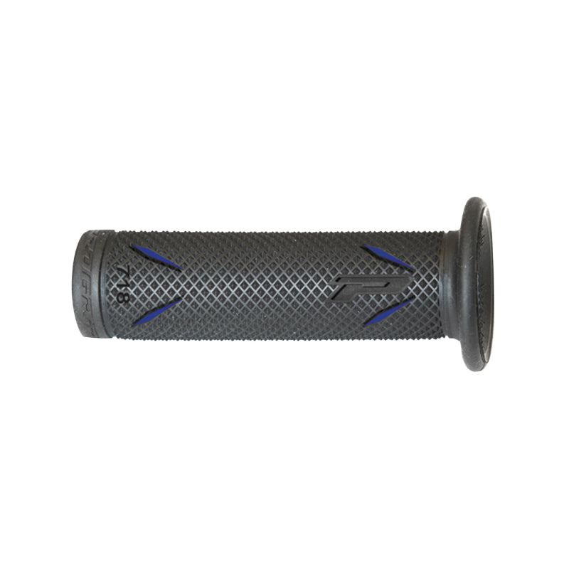 REVETEMENT POIGNEE PROGRIP MOTO ON ROAD 718 DOUBLE DENSITE NOIR-BLEU OPEN END 122mm (PAIRE)