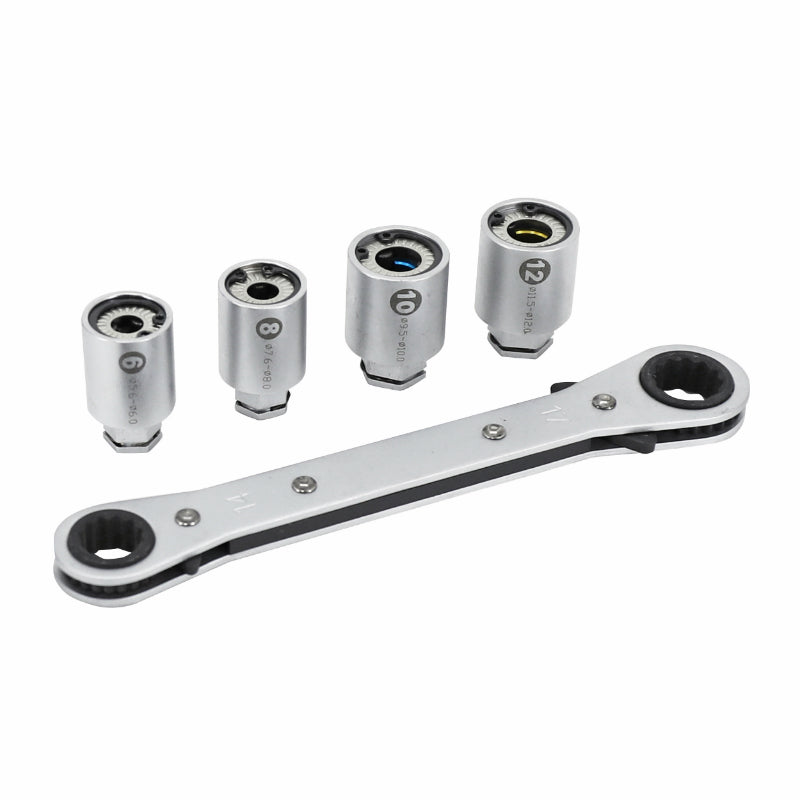 TORQUE WRENCH WITH RADIUS BOX 8 SOCKETS TIGHTENING FROM 2 TO 7 Nm -BUZZETTI-