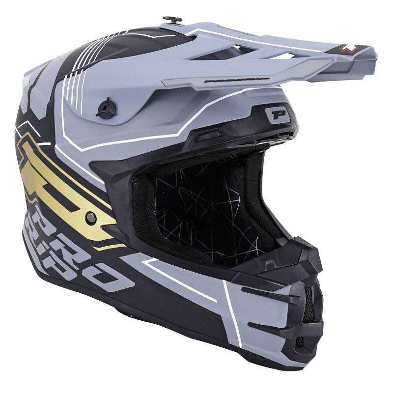 PROGRIP 3080 ADVENTURE ADULT CROSS HELMET BLACK-GREY-GOLD MAT XS (ECE 22.06)