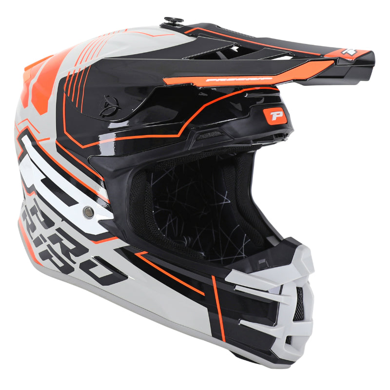 PROGRIP 3080 ADVENTURE ADULT CROSS HELMET GREY-BLACK-ORANGE XS (ECE 22.06)