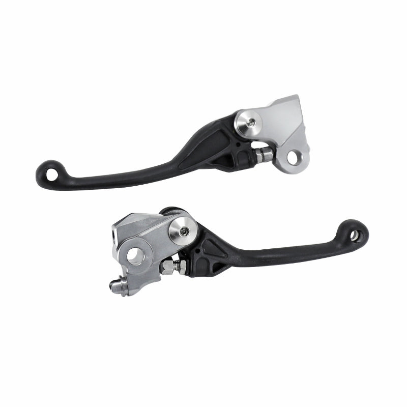 LEVIER DE FREIN-EMBRAYAGE MOTO OFF ROAD RETRACTABLE-PIVOT INCASSABLE HONDA 250 CRF R 2007+2023, 250 CRF RX 2019+2020, 450 CRF R 2007+2020, 450 CRF RX 2018+2020 NOIR (PAIRE)  -POLISPORT-