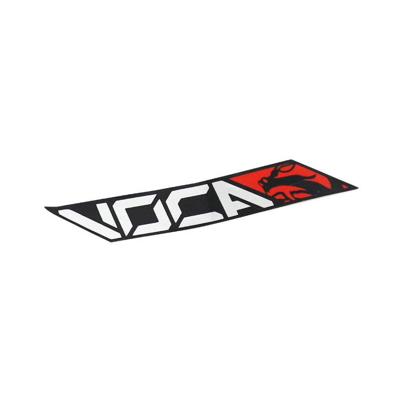 VOCA RACING KLEEF-STICKER 110x40 mm ZWART-ROOD (AFZONDERLIJK VERKOCHT) (HITTEBESTENDIG)