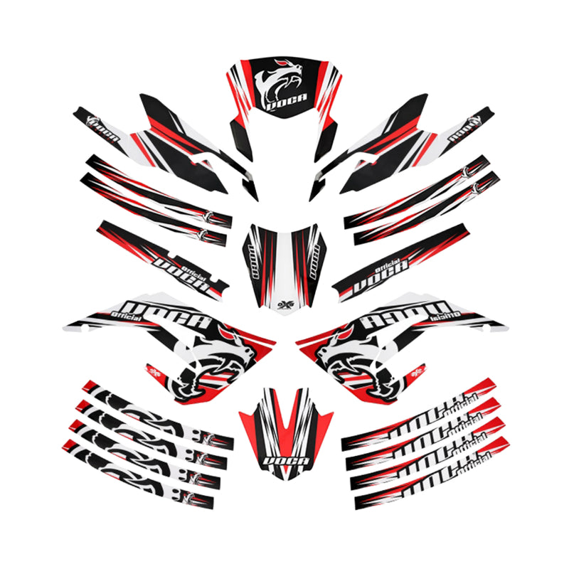 AUTOCOLLANT-STICKER-KIT DECO 50 A BOITE VOCA POUR DERBI 50 SENDA DRD RACING 2018+