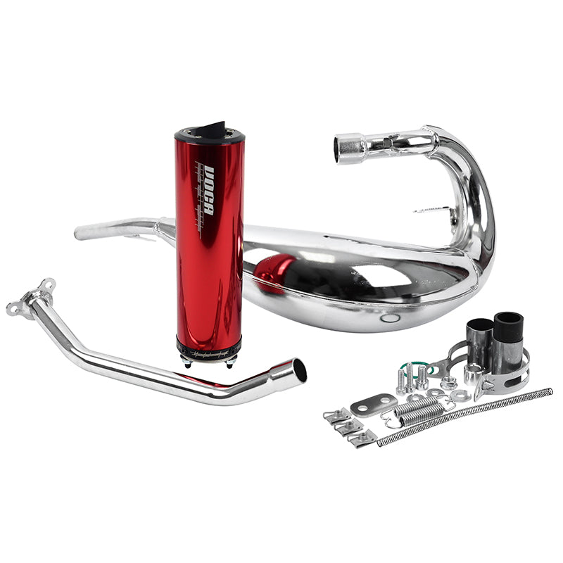 POT 50 A BOITE VOCA CROSS CHROMED POUR BETA 50 RR 2021+ (PASSAGE HAUT DROIT - SILENCIEUX ALU ROUGE)