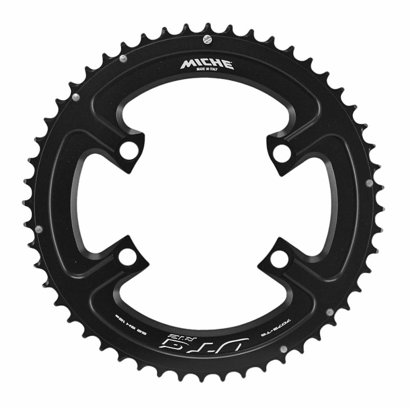 ROAD CHAINRING 4BRA D.110 FOR SHIMANO ULTEGRA R8100 MICHE 52TTS EXTERIOR BLACK 12V.