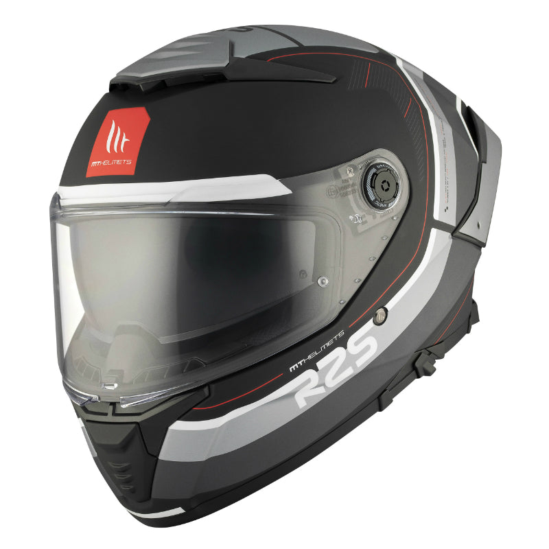 CASQUE INTEGRAL MT THUNDER 4 SV R25 B2 NOIR-GRIS MAT    XS  (DOUBLE ECRANS - PINLOCK READY - FOGOFF READY) (ECE 22.06)