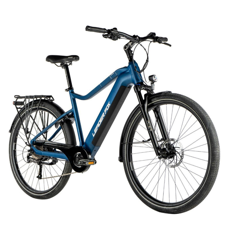 VELO ELECTRIQUE-VAE VTC 29 LEADER FOX SANDY 2024 HOMME BLEU MAT 9V MOTEUR ROUE AR BAFANG 36V 45Nm BATTERIE 20Ah (17,5'' - h45cm - TAILLE M - POUR ADULTE DE 168cm à 178cm)