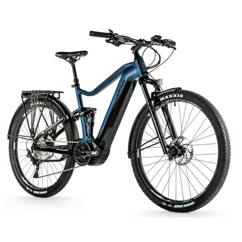 ELEKTRISCHE FIETS-VAE VTC 29 LEADER FOX AXEN 2023 VOLLEDIG GEVEERD HEREN MAT BLAUW 10V PANASONIC GX ULTIMATE CENTRALE MOTOR 36V 90Nm 20Ah BATTERIJ (19.5" FRAME - H50cm - L - VOLWASSEN VAN 178cm tot 185cm)