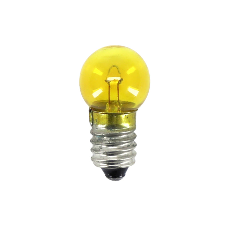 AMPOULE-LAMPE STANDARD  6V  6W  CULOT E-10 GRAISSEUR JAUNE A VISSER (PHARE AVANT SOLEX) (VENDU A L UNITE)  -SELECTION P2R-