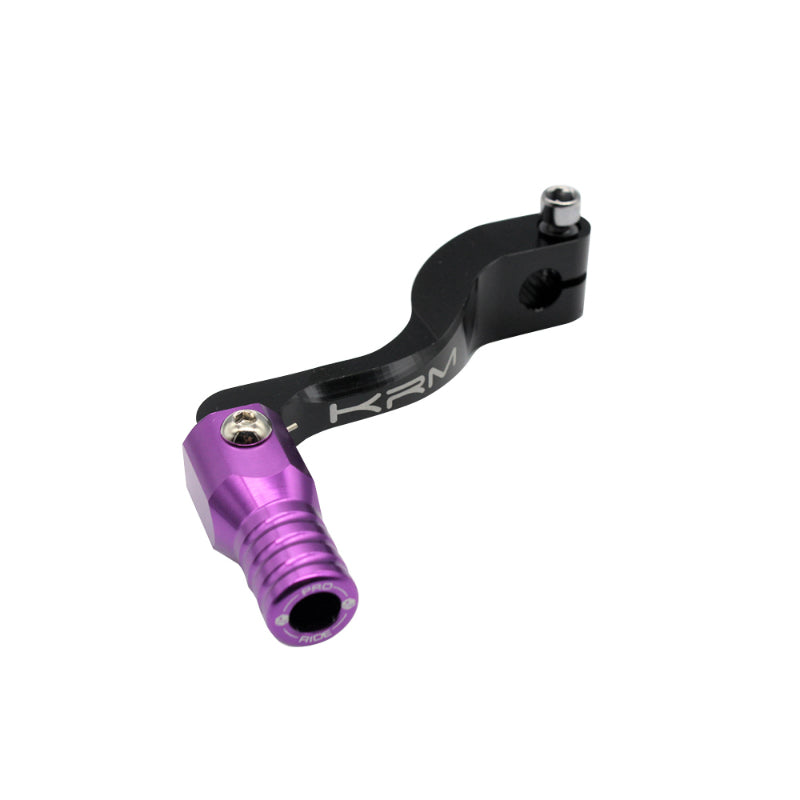 GEAR SELECTOR KRM PRO RIDE MINARELLI 50 AM6-BETA 50 RR-RIEJU 50 MRT-SHERCO 50 SM-R, SE-R ALU CNC BLACK-PURPLE (FOLDABLE)