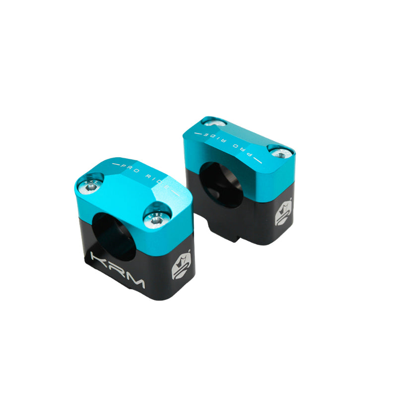 PONTET-SURPONTET 50 A BOITE KRM PRO RIDE FOR HANDLEBAR DIAM 28.6 mm ALU CNC BLACK-TURQUOISE BLUE