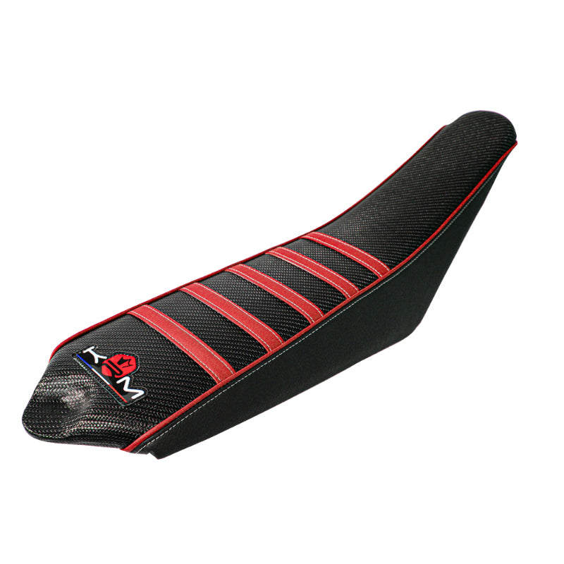 COUVRE-HOUSSE DE SELLE 50 A BOITE KRM PRO RIDE POUR SHERCO 50 SE-R, SM-R 2013+ NOIR-ROUGE