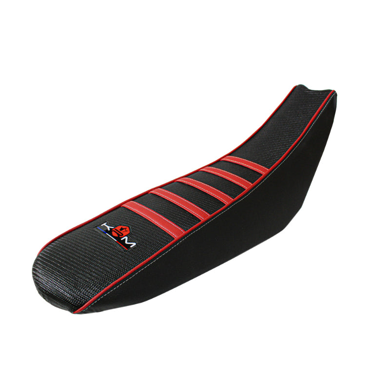 COUVRE-HOUSSE DE SELLE 50 A BOITE KRM PRO RIDE POUR DERBI 50 DRD PRO 2006+2011 NOIR-ROUGE