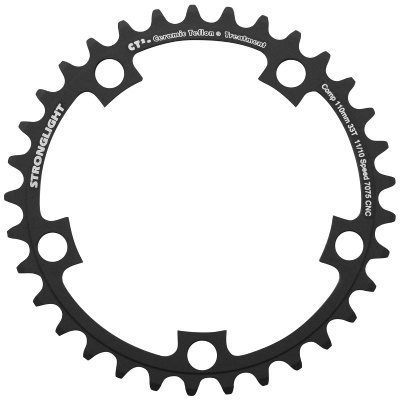 ROAD CHAINRING 5BRA D.110 STRONGLIGHT CT2 33T BLACK INTERIOR TYPE SHIMANO 10-11V.