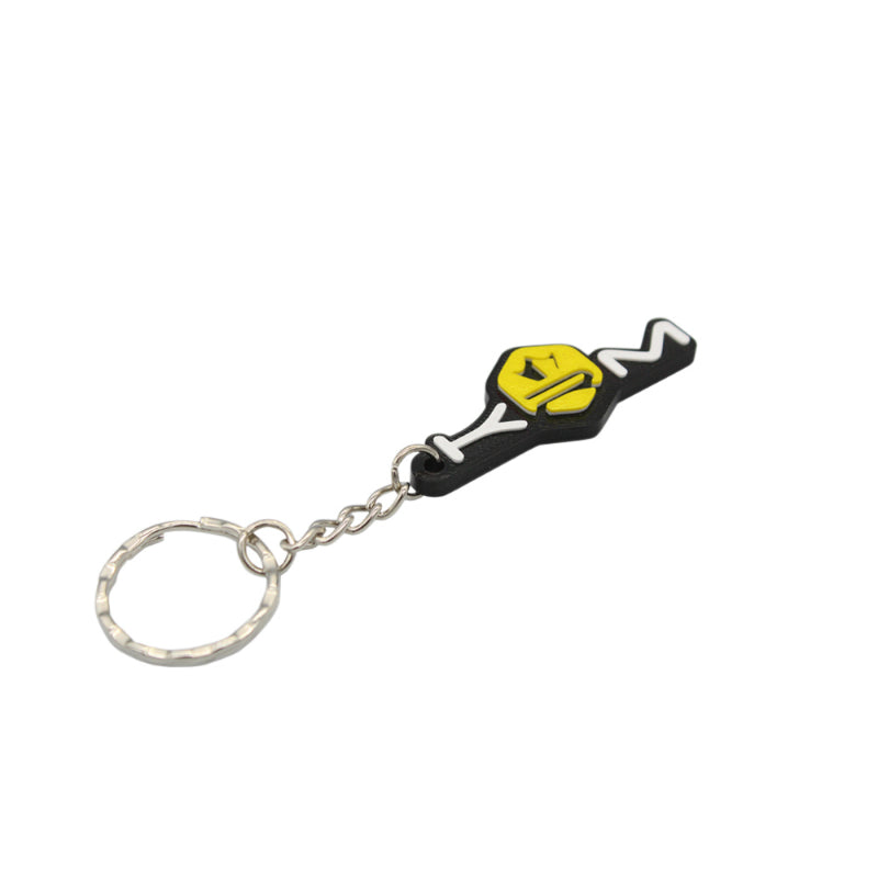 PORTE CLES KRM PRO RIDE 52x21 mm JAUNE (VENDU A L'UNITE)