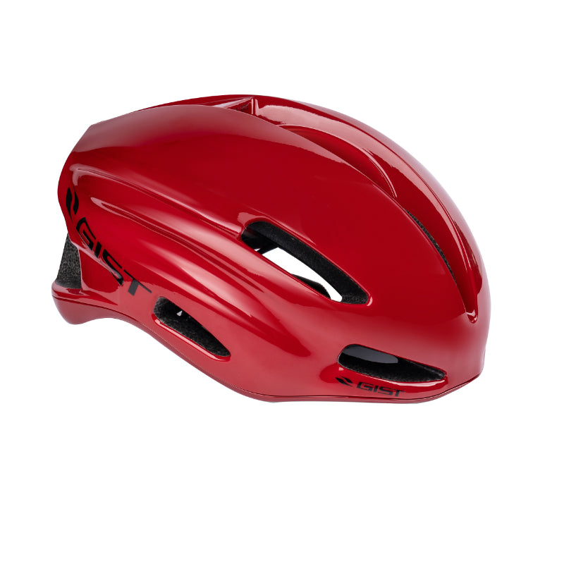 CASQUE VELO ADULTE GIST ROUTE VELOCE ROUGE TAILLE 52-56 REGLAGE MOLETTE FERMETURE BOUCLE FIDLOCK MAGNETIQUE (EPS-PC)