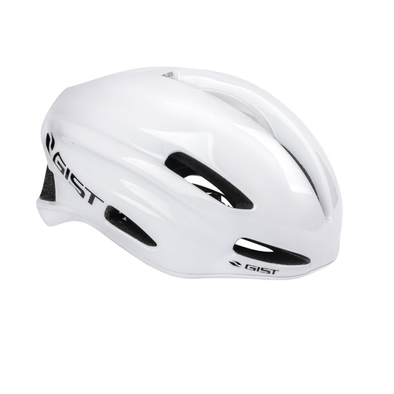 GIST ROUTE VELOCE WHITE ADULT BICYCLE HELMET SIZE 52-56 ADJUSTMENT WHEEL MAGNETIC FIDLOCK BUCKLE CLOSURE (EPS-PC)