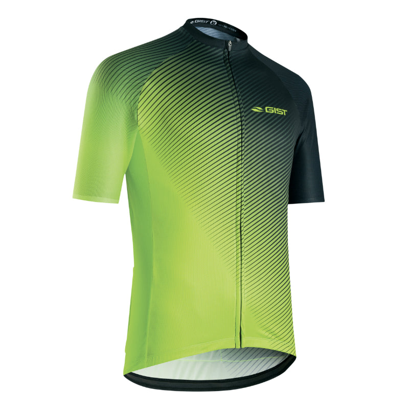 GIST HERENJERSEY FLOW KORTE MOUWEN TOTAL ZIP FLUO GEEL S -5349