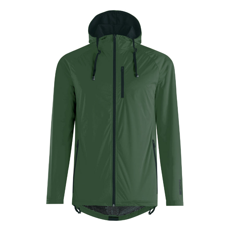 VESTE DE PLUIE ADULTE GIST GIUBBINO WATERPROOF 15 MICRON AVEC CAPUCHE VERT KAKI L  -5276